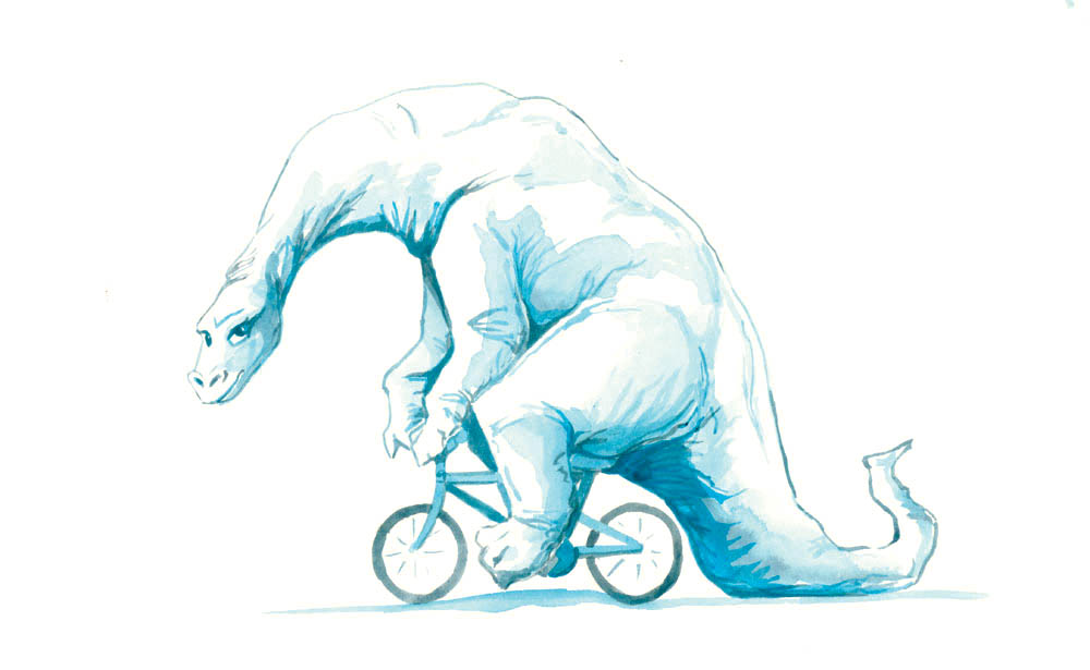 dinosaur on a bike